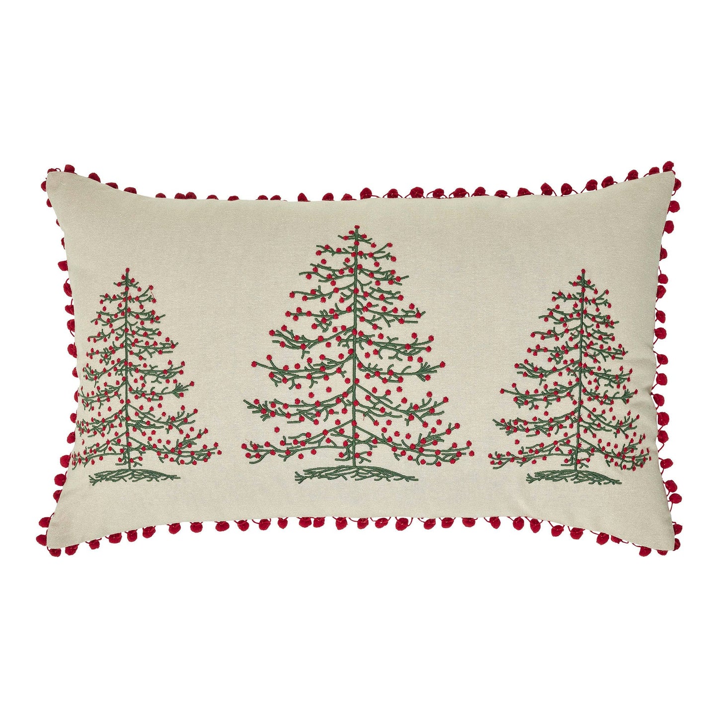Timeless Ticking Red Tree Pillow 26Lx16W