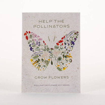 Help Pollinators Kraft Butterfly - Pollinator Wildflower Seed Packets