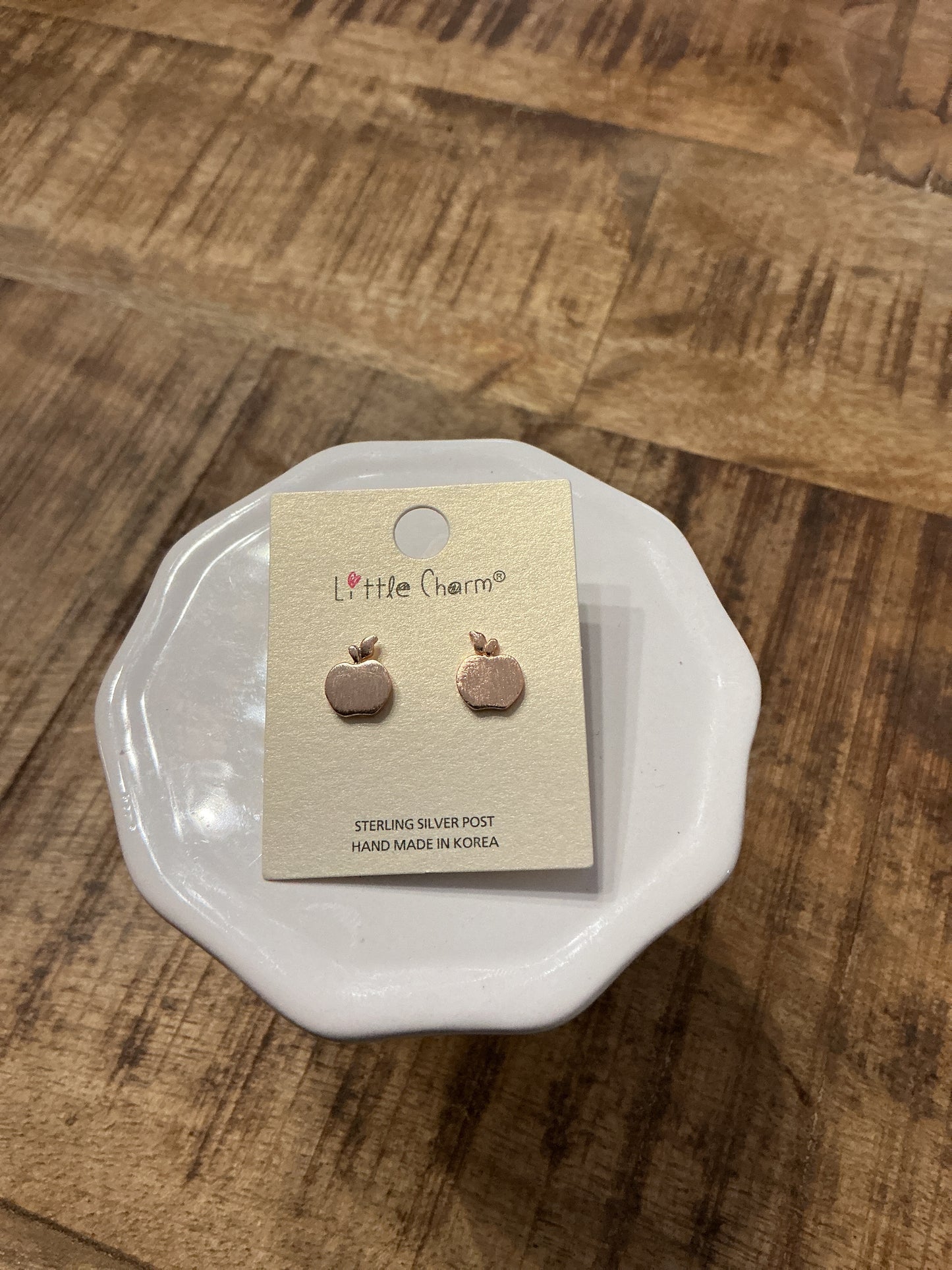 Gold Apple Stud Earrings