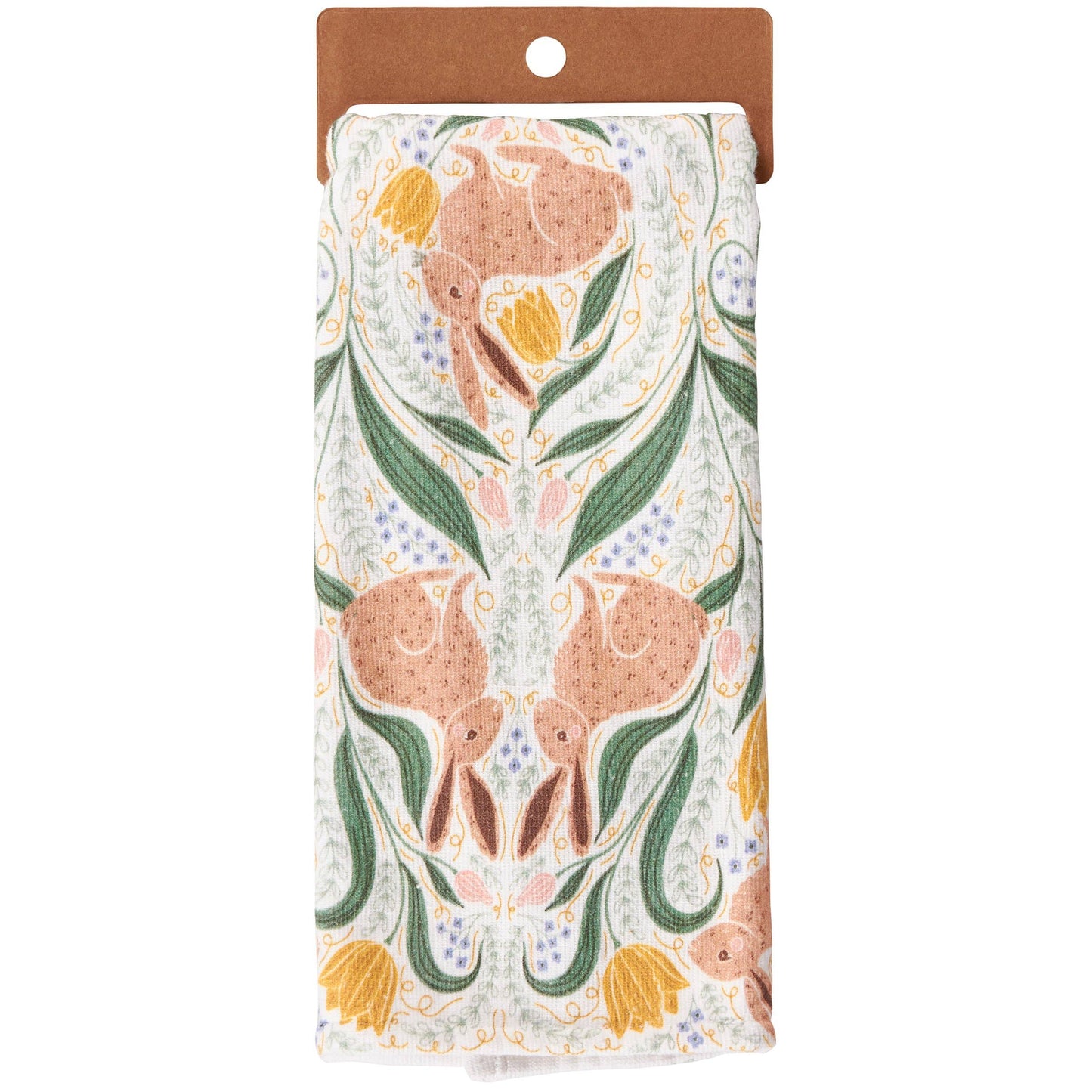 Rabbit Folk Art Kitchen Towel