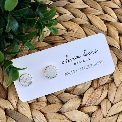 Pretty Little Things Studs - Sparkle White Birch