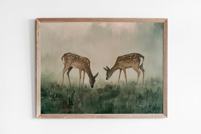 Field of Deer Art Print 5x7