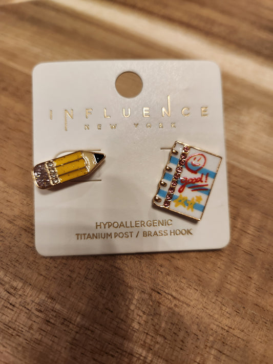 Pencil and Notebook earrings