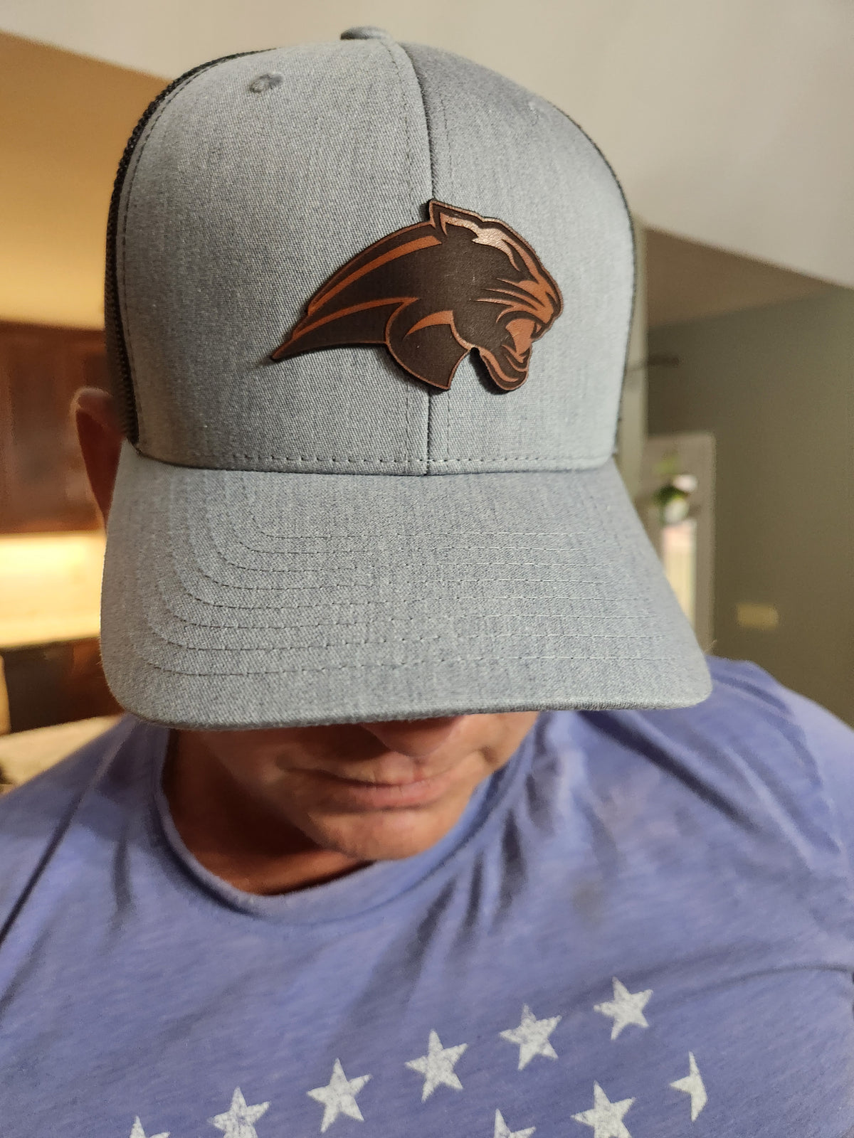 Leather Panther SnapBack Hat