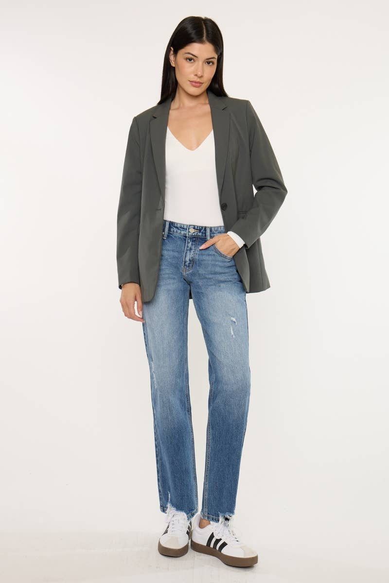 MID RISE TRUE STRAIGHT JEANS