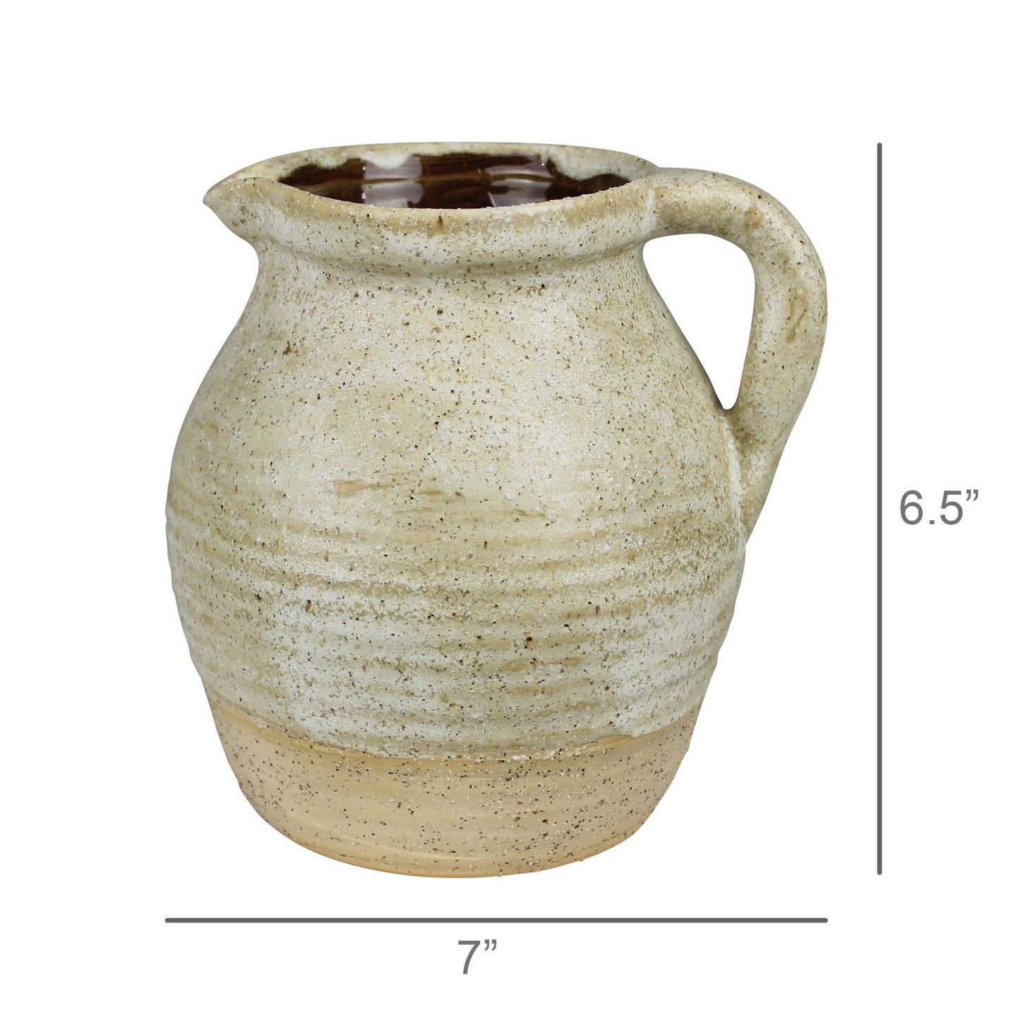 Umbria Pitcher, Ceramic, White