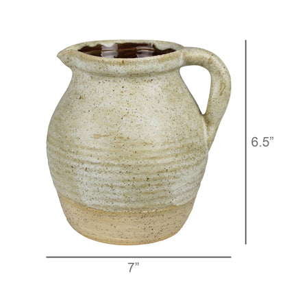 Umbria Pitcher, Ceramic, White