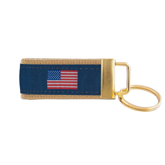 American Flag Woven Ribbon Key Fob