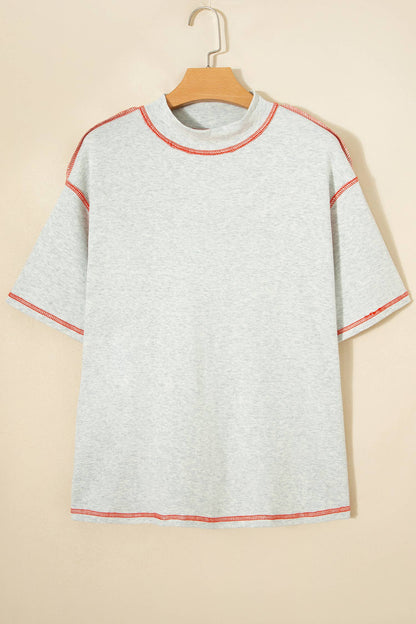 Game Day Reversible Mock neck Contrast-Stitched Tee