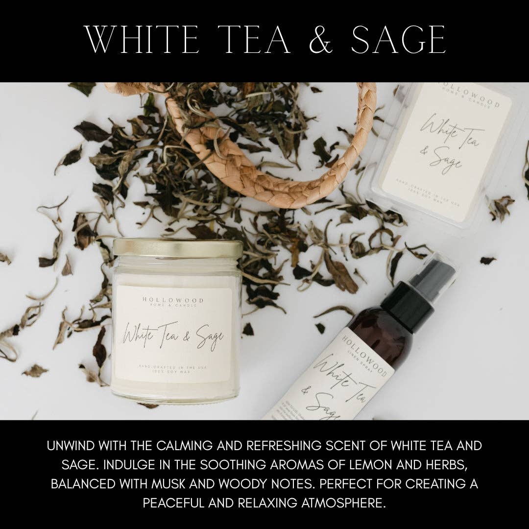 WHITE TEA & SAGE | SPRING | 8 OZ CANDLE