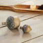 Natural Wood Acorn Decor Set of 2 Rustic Fall Tabletop Accents & Autumn Home Decorations, 2.75 & 4.5 Figurines