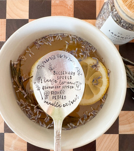Spring Simmer Pot Vintage Stamped Spoon
