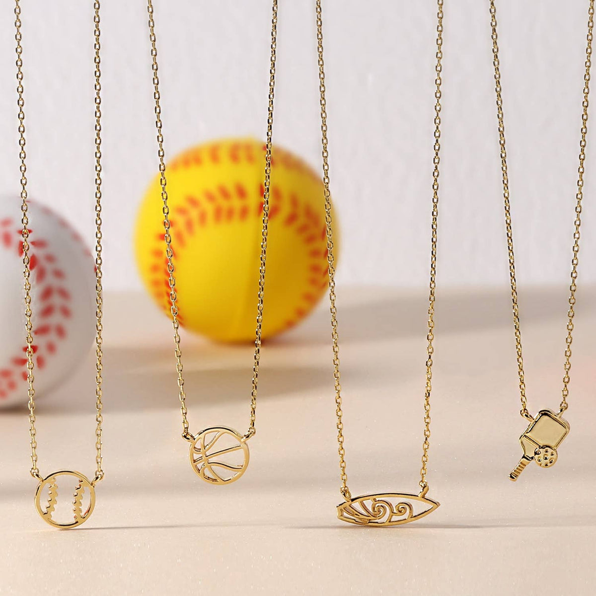 Game Day Minimalist Basketball Sports Necklace