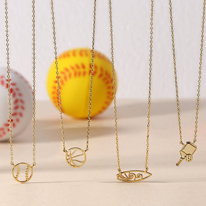 Game Day Minimalist Baseball / Softball Sports Necklace