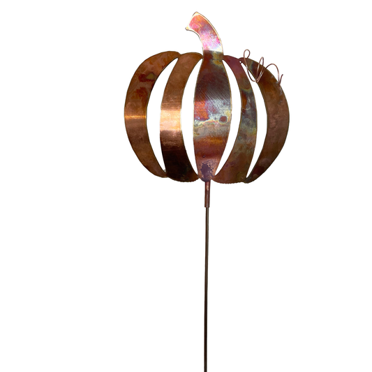 Natural Copper Pumpkin Garden Stake- CUT OUT