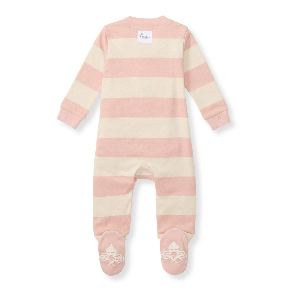 Rugby Stripe Organic Cotton Sleep & Play - Pink Sand