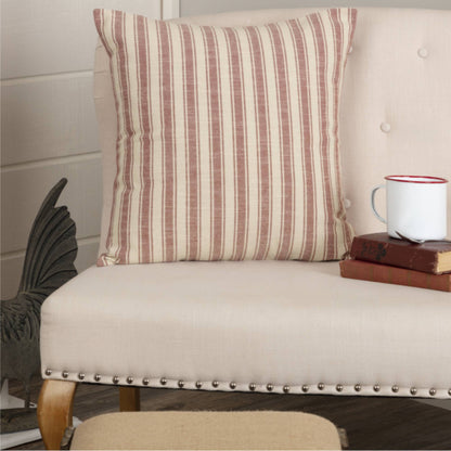 Market Place Red Ticking Stripe Pillow 20Lx20W