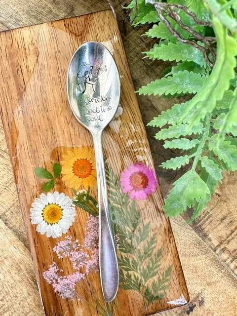 A Garden Feeds The Soul Vintage Stamped Spoon
