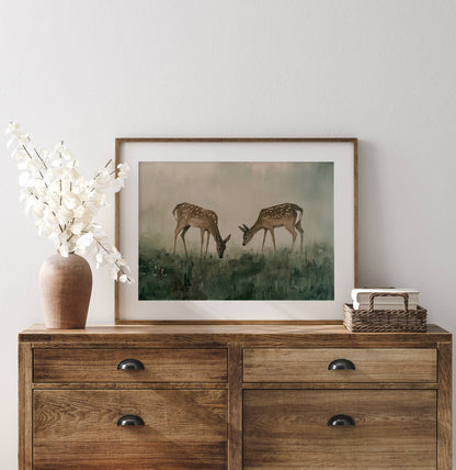 Field of Deer Art Print 5x7