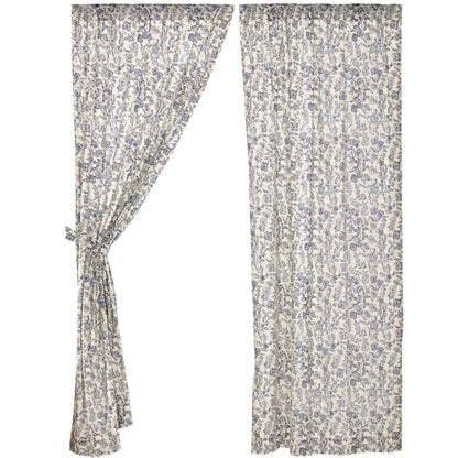 Blue Floral Panel Set of 2 84Lx40W