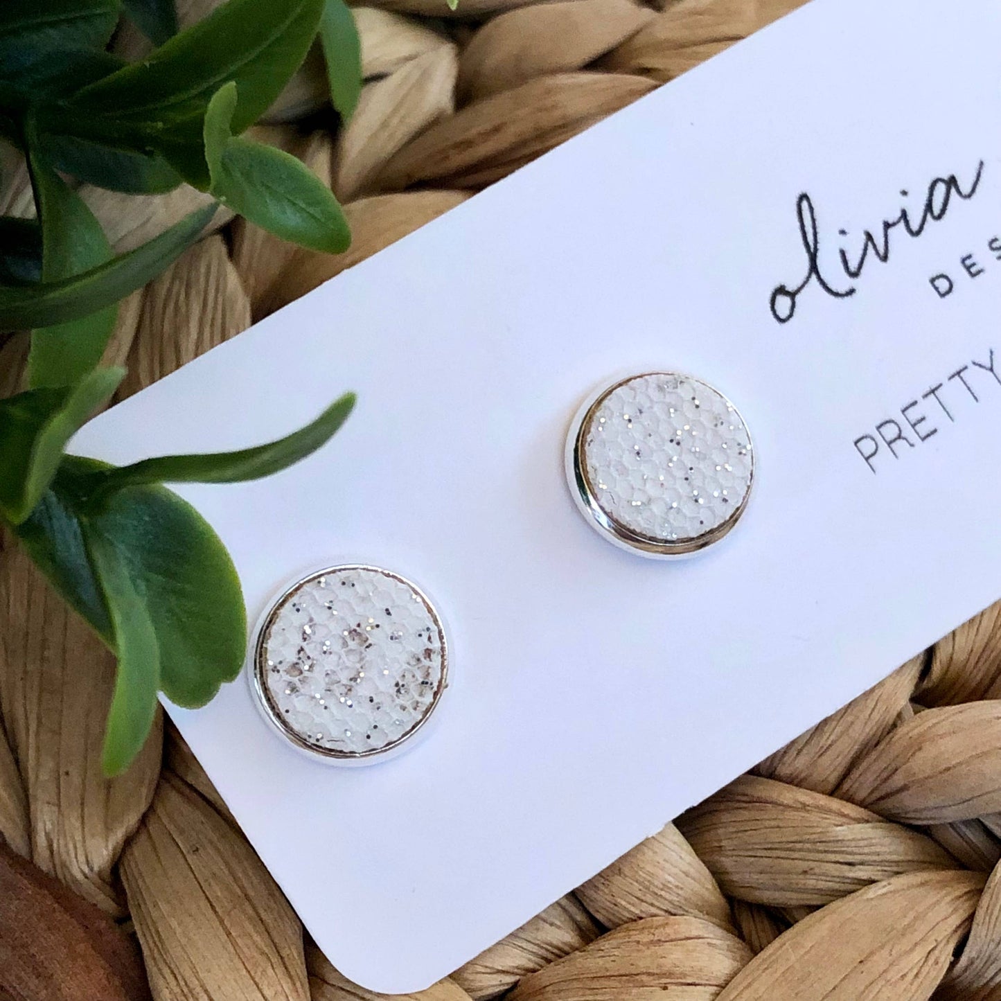 Pretty Little Things Studs - Sparkle White Birch