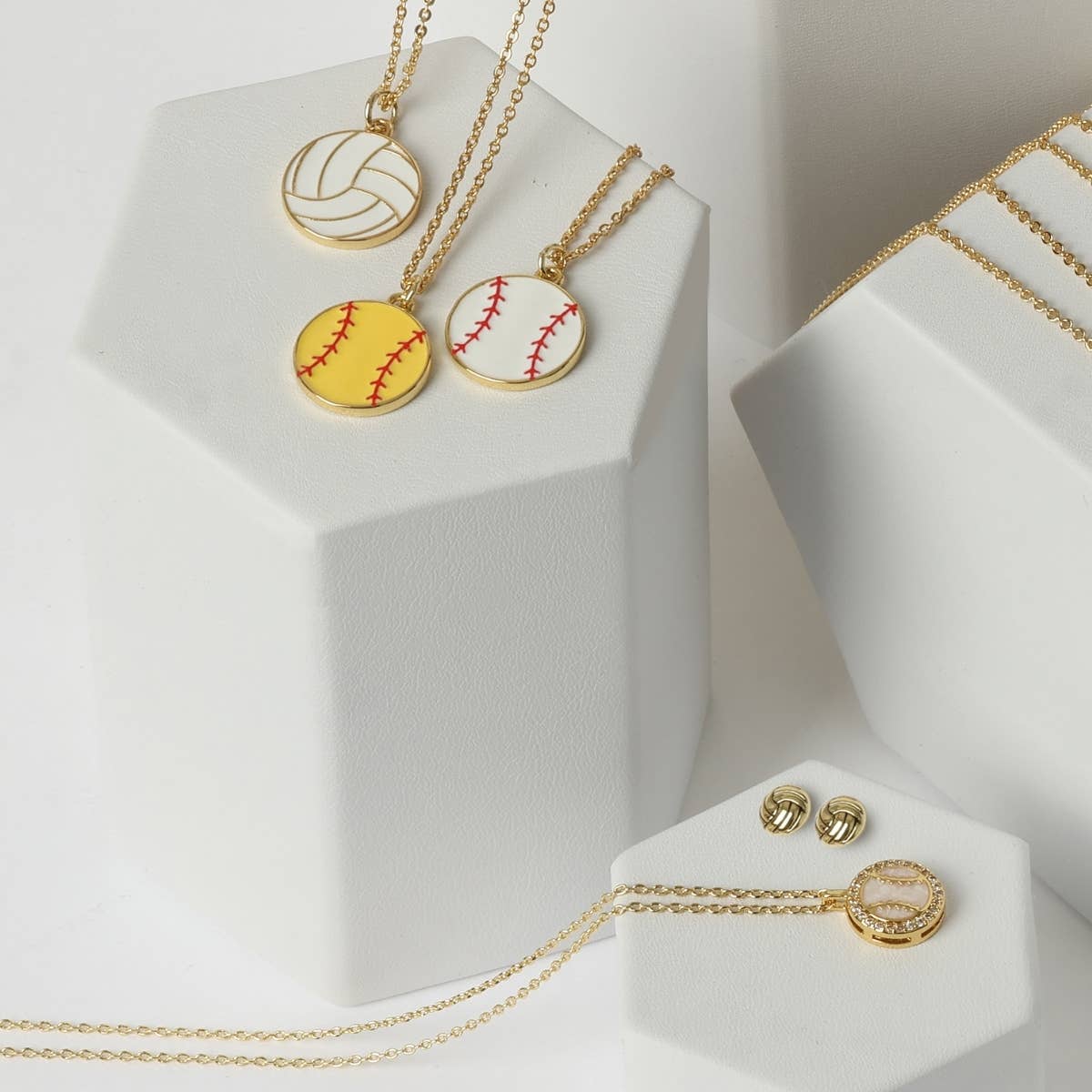 Perfect Serve! Enamel Volleyball Necklace