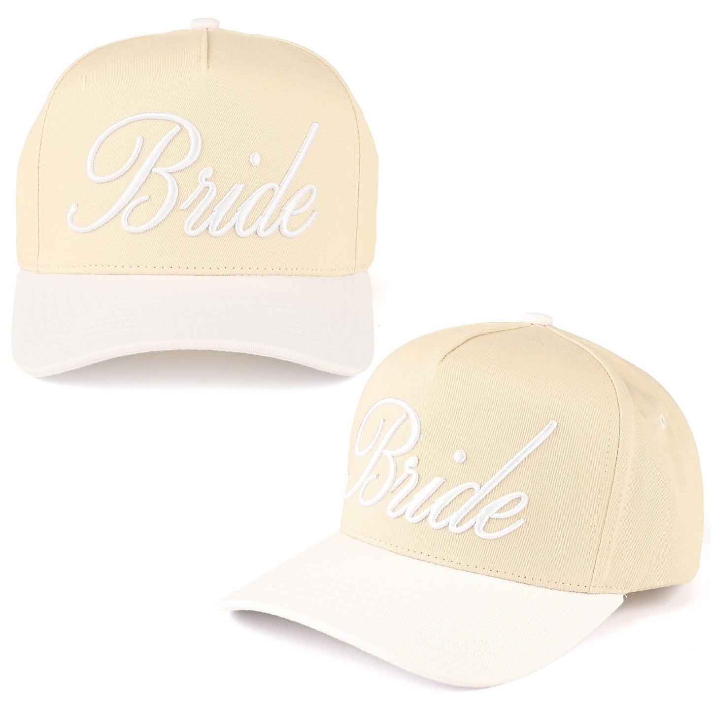 BRIDE Letter Embroidered Two Tone Trucker Cap