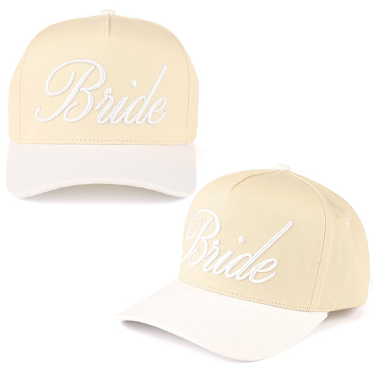 BRIDE Letter Embroidered Two Tone Trucker Cap