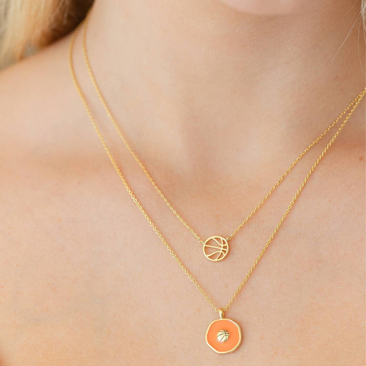 Game Day Minimalist Basketball Sports Necklace