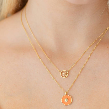Game Day Minimalist Basketball Sports Necklace