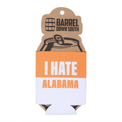 Orange/White I Hate Alabama Can Cooler