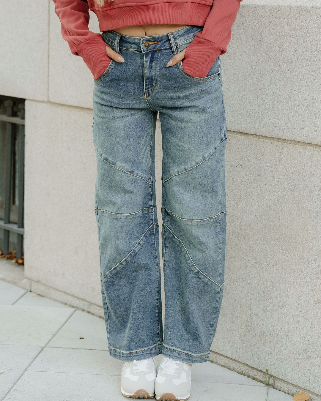 Adeline Criss Cross Jeans - Sail Blue | High-Waisted | Jeans