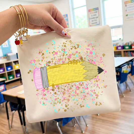 Pencil Paint Splatter DTF Heat Transfer