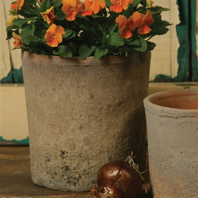 Rustic Terra Cotta Cylinder - Lrg - Antique Red