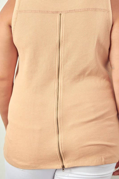 Reverse Stitch Top With Zipper Back, Curve, Plus - 13999TPL