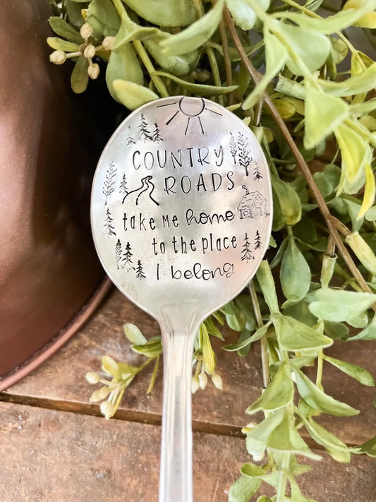 Country Roads Song Vintage Stamped spoon