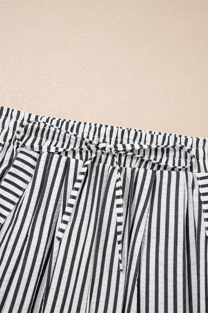 Stripe Wide Leg Casual Pants (S-4X)