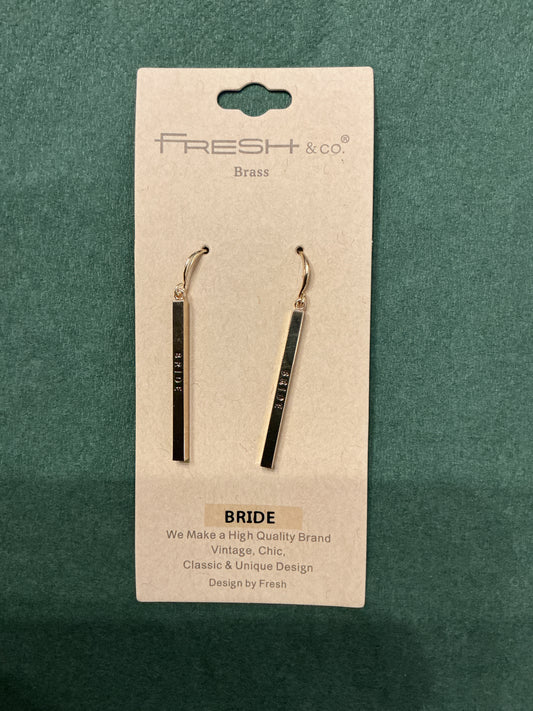 Bride Gold Bar Earrings