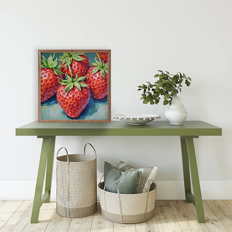 Bright Summer Strawberries 4x4