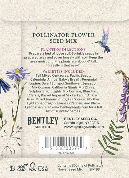 Help Pollinators Kraft Hummingbird - Pollinator Wildflower Seed
