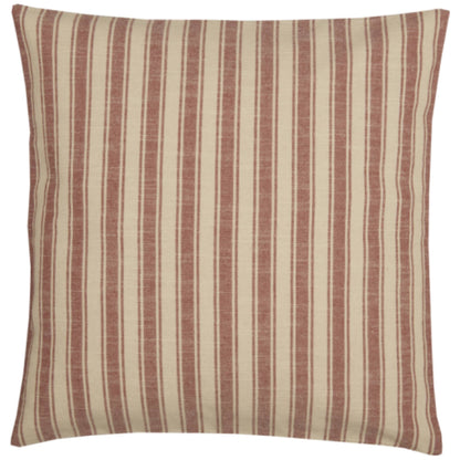 Market Place Red Ticking Stripe Pillow 20Lx20W
