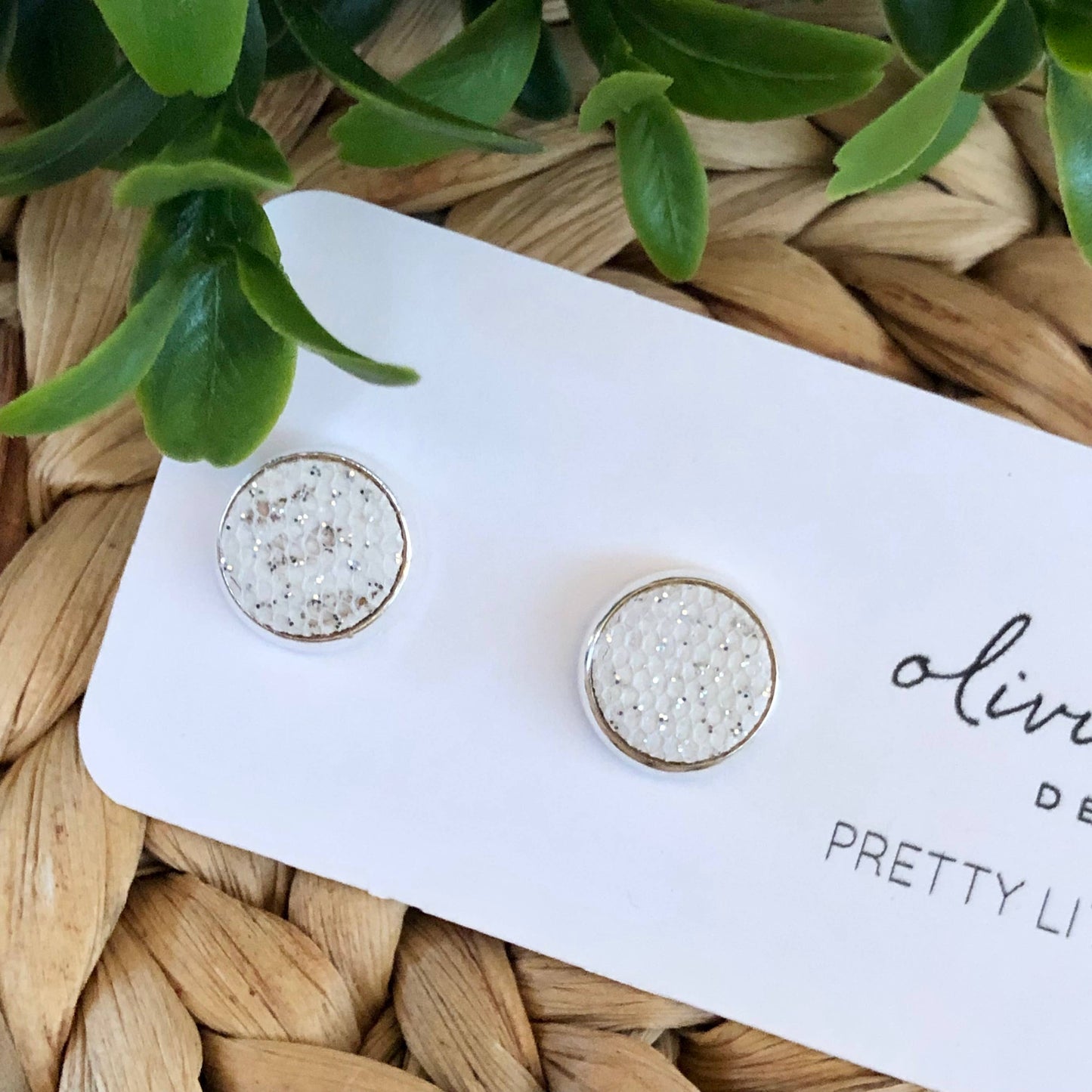 Pretty Little Things Studs - Sparkle White Birch