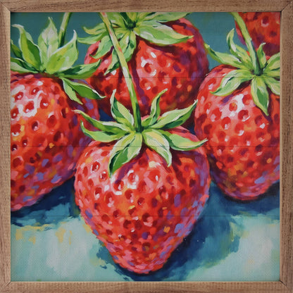 Bright Summer Strawberries 4x4