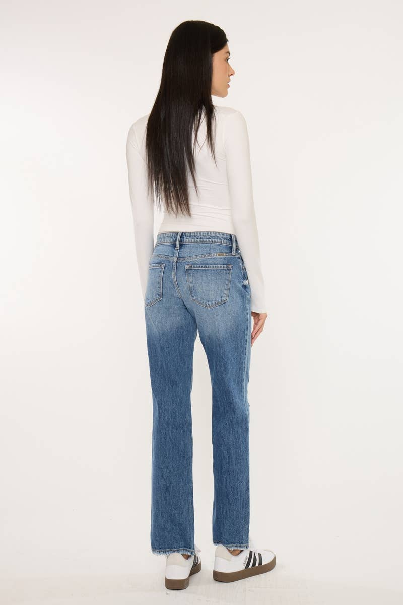 MID RISE TRUE STRAIGHT JEANS