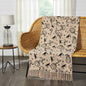 Raven Harvest Farmhouse Black Tan Plaid Woven Cotton Throw Blanket 50x60