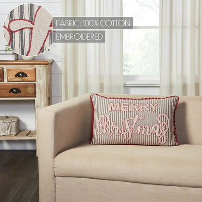 Sawyer Mill Charcoal Merry Christmas Pillow 14x22