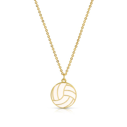 Perfect Serve! Enamel Volleyball Necklace