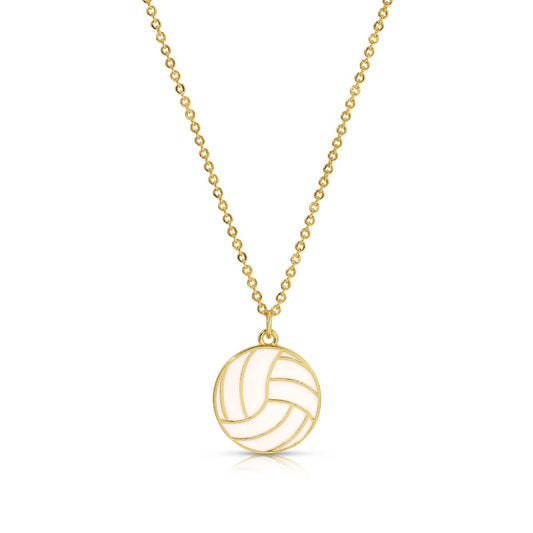 Perfect Serve! Enamel Volleyball Necklace