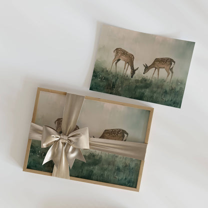 Field of Deer Art Print 5x7