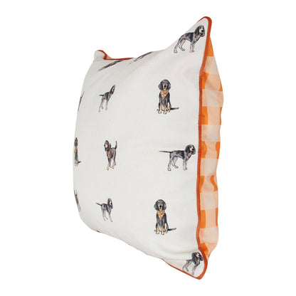 Bluetick Coonhound Gingham Pillow